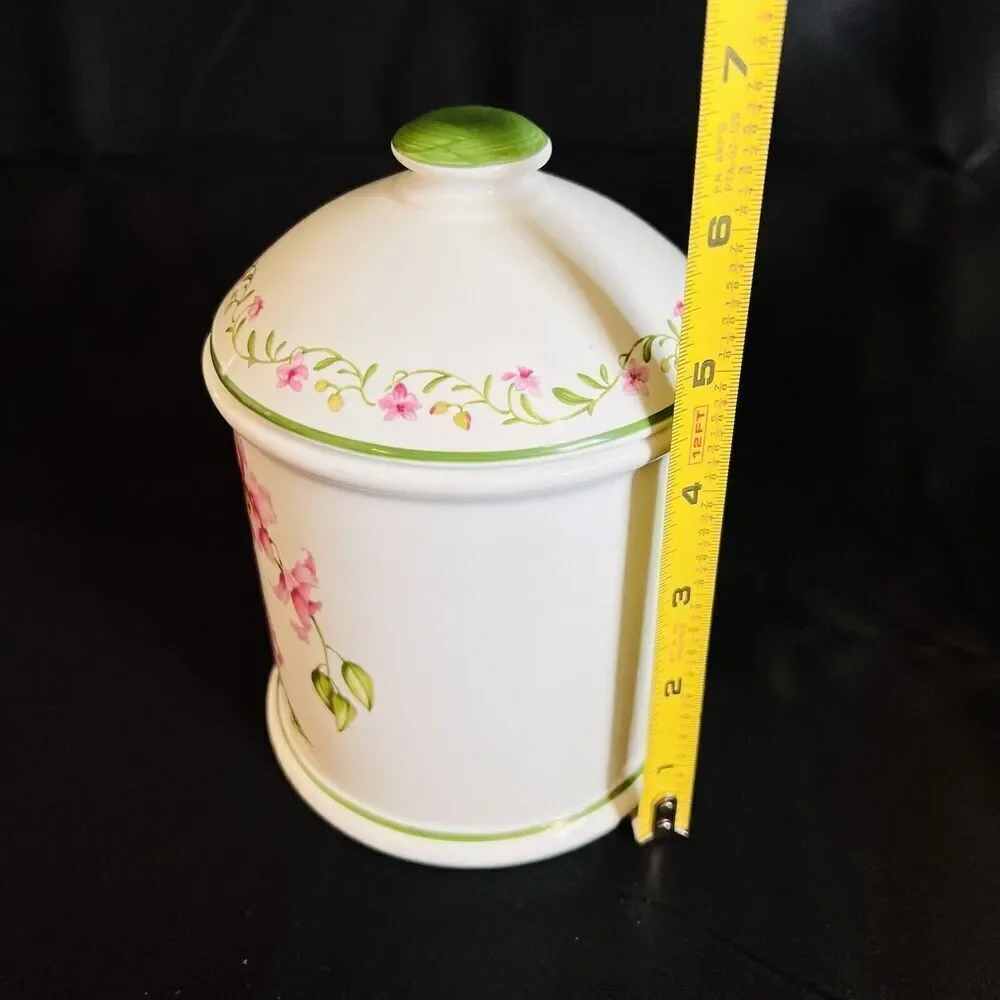 Vintage Williams Sonoma RB Bernarda Portugal Botanical Canister Jar With Lid